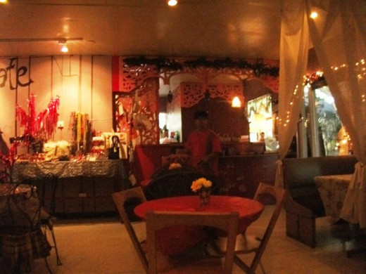 Drapes on the booths and dim lighting, makes this place conducive for some loving.