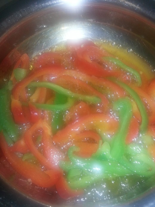deep fry onion and Capsicum (Set aside half of the onion for making gravy)