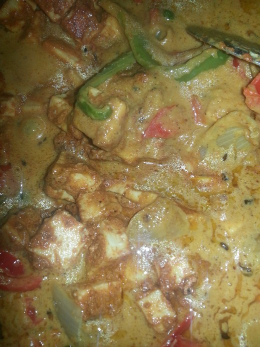 Add in the fried paneer and mix well