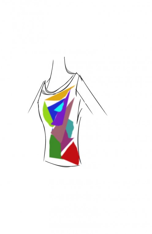 Painting abstract on a girls tee