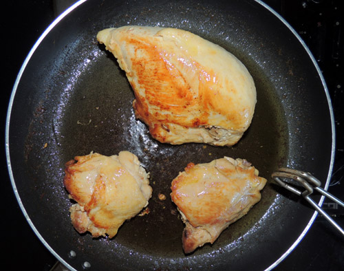 cook covered 4 minutes each side, depending on thickness