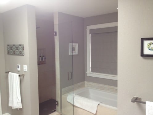 Not a great picture of the remodeled bathroom, but it's gorgeous.