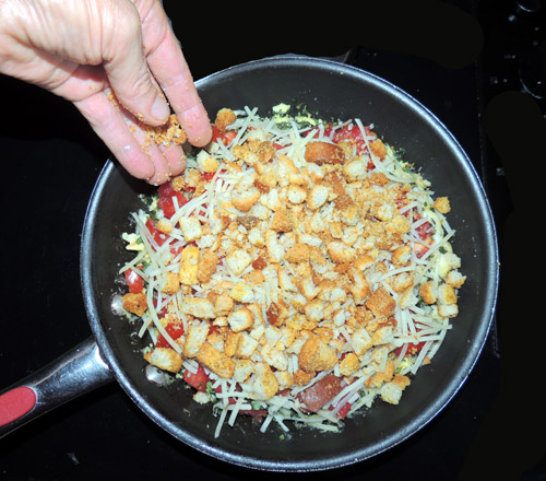 sprinkle crushed croutons