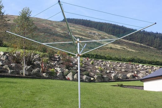 Rotary Clotheslines provide a lot of clothes drying capacity in a small space