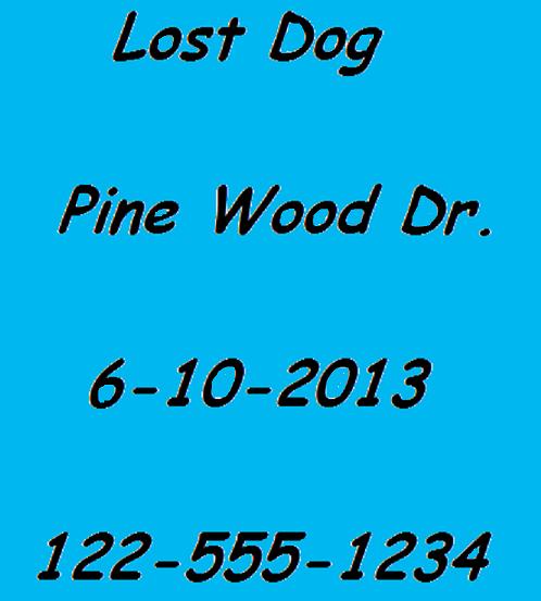 It is important to get lost dog flyers up as soon as you realize your dog is missing.
