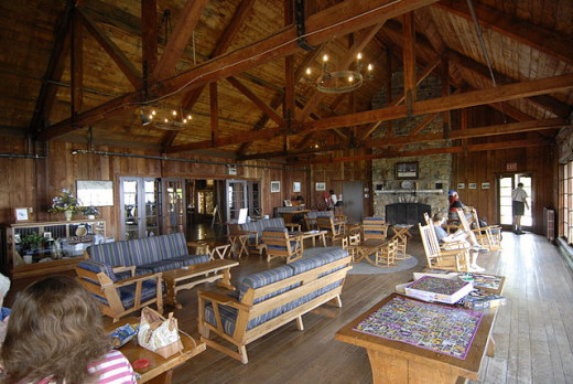 The interior of Big Meadows Lodge