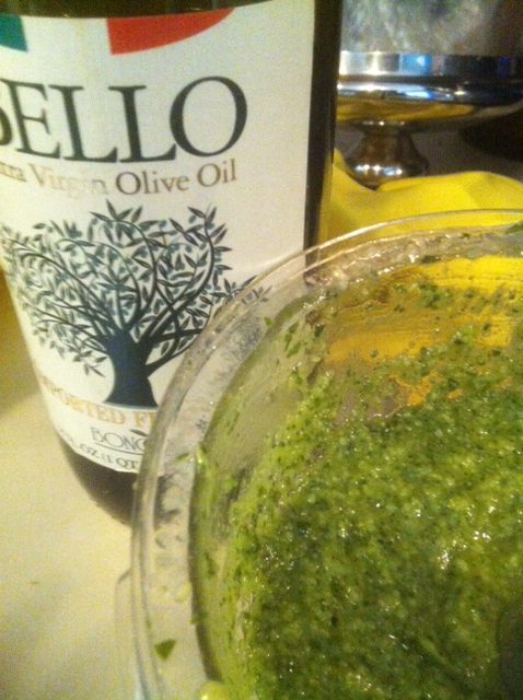 Make sure you use good olive oil for your pesto. It really makes a difference in flavor.