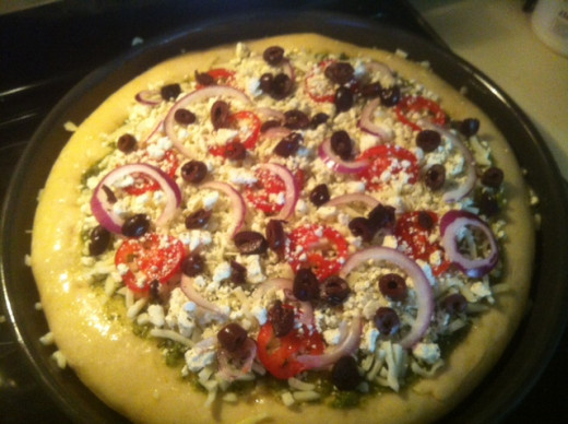 Toppings before baking