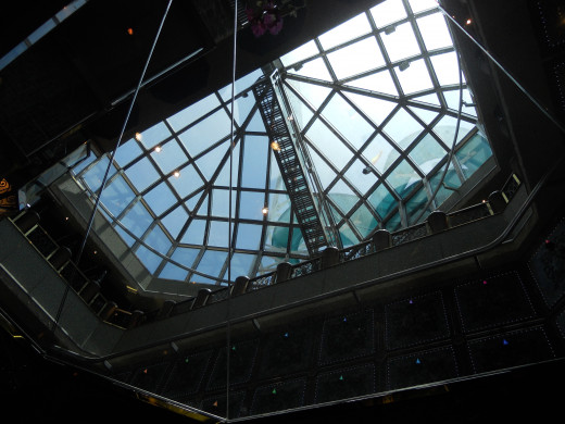 View of the Slide from Inside the Food Court