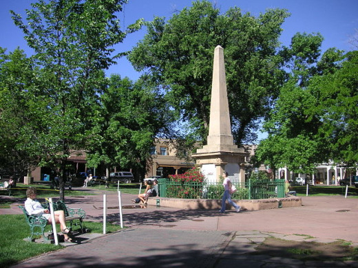 Santa Fe plaza on a quiet summer day