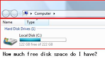 Check your computer to see how much free disk space you have