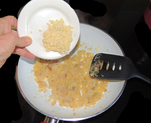 add garlic, simmer for a bit