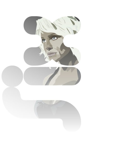 Illustrator creation of Caprica Six from Battlestar Galactica.