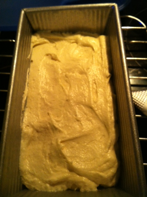 Then spread it out. Don't worry if it's not perfect. It will even out in the oven.