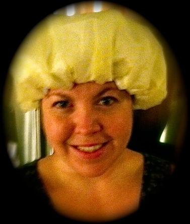 I'm fanatical about not getting any hair in my food, so if you don't have a hair net, a shower cap will have to do!
