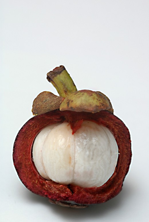 A Peeled Mangosteen Fruit
