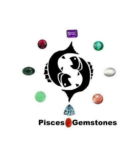 Pisces Gemstones : Amethyst, Aquamarine, Bloodstone, Ruby, Moonstone, Emerald, Chrysoprase, Coral and Sunstone.
