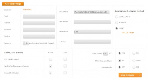 Enter your Bitcoin wallet address in your EclipseMC account to receive payments.