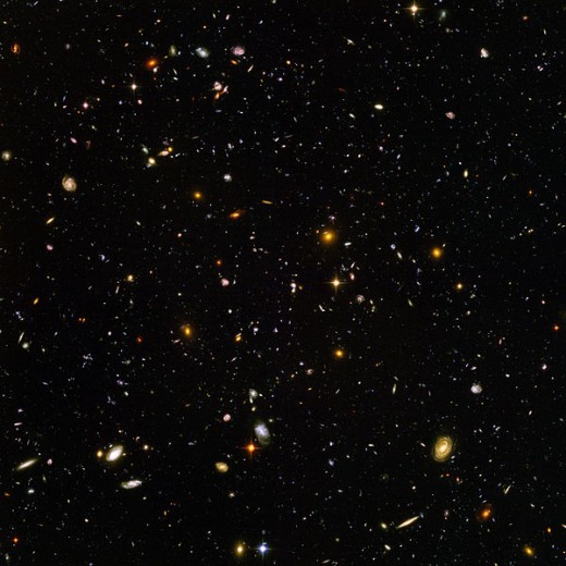 A photograph taken by the Hubble telescope of the second largest extent of the universe.