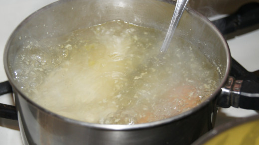 Boiling the chicken