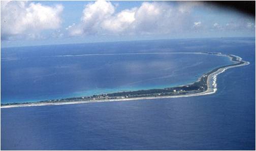 Endangered atolls in the South Pacific.