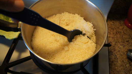 Turning the rice