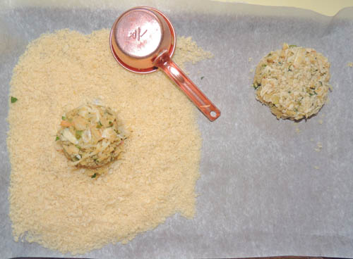 place on clean strip of parchment paper, and repeat this process until all cakes are crafted