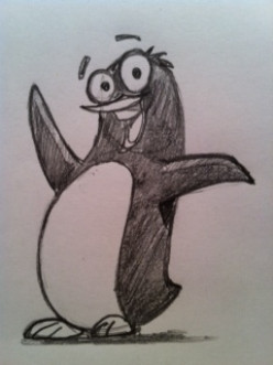 How to Draw a Cartoon Penguin