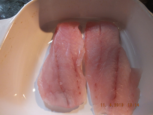 This fish was caught and hand fileted (by a plastic surgeon no less!) and carried all the way from Florida to my home in a cooler on a plane.
