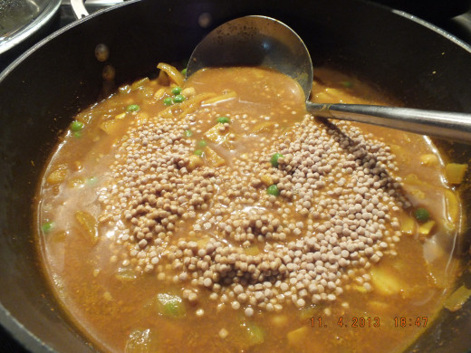 Just add the uncooked couscous