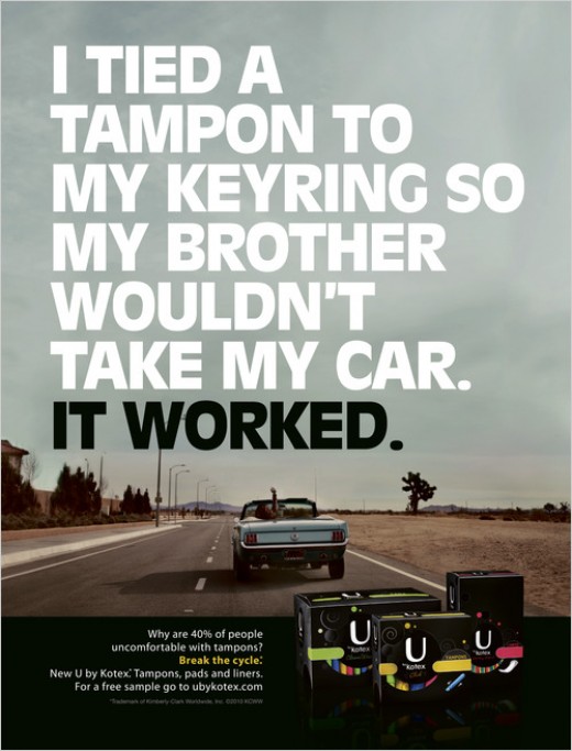 An in-your-face tampon ad