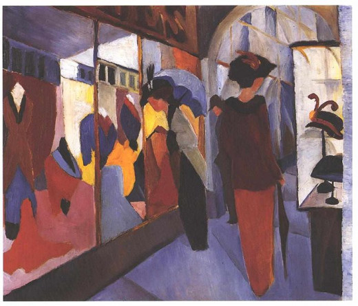 Fashion Store - August Macke 1914.  Sometimes, you can find nice outfits in consignment stores. 