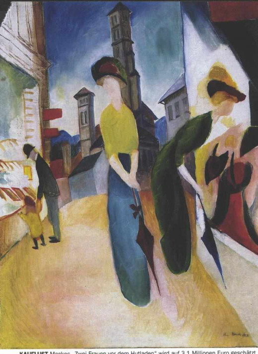 I love this August Macke Prints.  This piece shows women doing some window shopping.