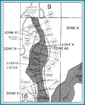 An Example of Flood Zones on a FEMA Flood Map. Zone AE in Gray is a 100-year Flood Zone.