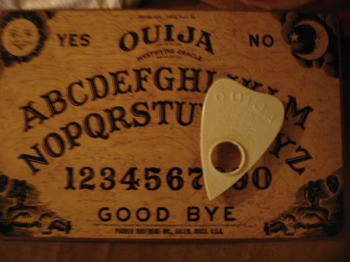 The ouija board not a game.  Horrible things has happened to people that has messed with one.