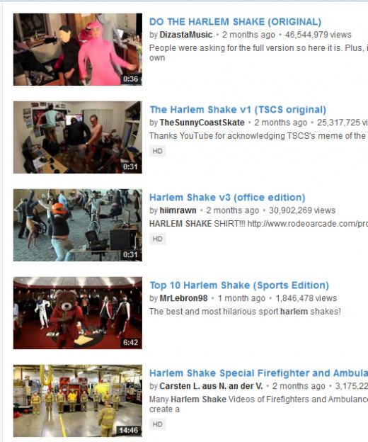 Thousands of Harlem Shake Videos