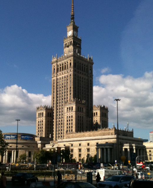Stalin's "gift" to the people of Poland, the Palace of Culture and Science.  