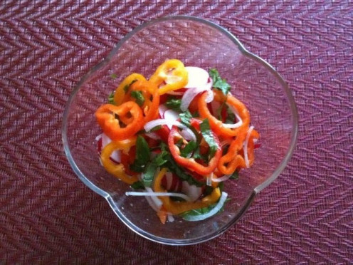 Sweet bell pepper salad