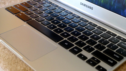 The Chromebook has a small but full keyboard with thin keys and a very responsive touchpad. 
