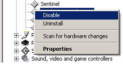 Locate TDSSserv.sys (or something like that), right-click on it and choose Disable.