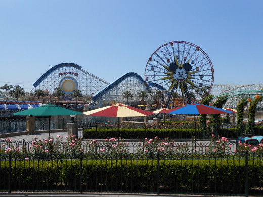 Paradise Pier as seen from across the lagoon.