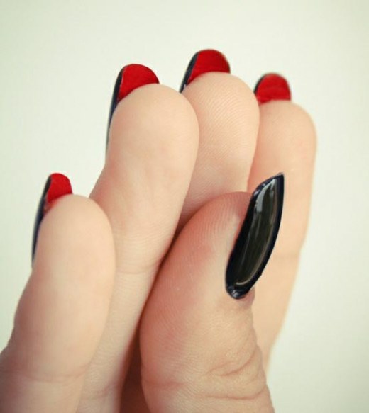 Christian Louboutin-inspired, black on top with red underneath