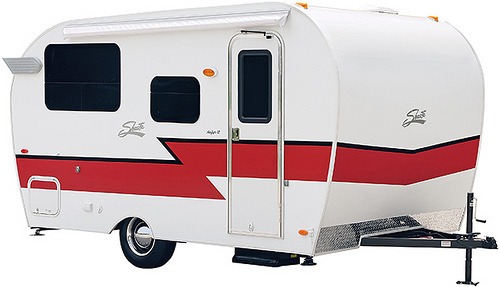 A modern retro-style camper