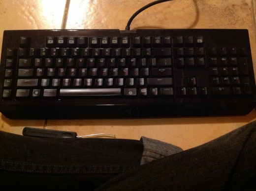 Here's the stock Razer Blackwidow Ultimate.
