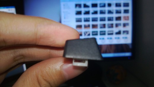 Insert the hooks to the keys like this. 