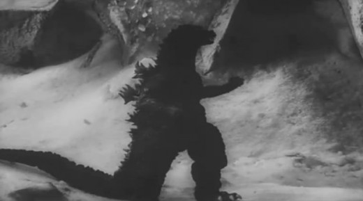 The mountain is brought down on Godzilla