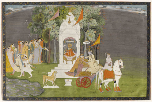 A painting reflecting ancient Hindu culture