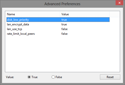 Advanced Preferences