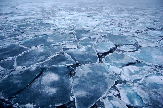 Arctic ice breaking up and melting at an astonishing speed