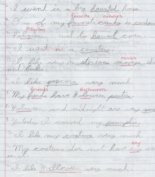 A sample of my writing from the 5th grade. Notice the creative spelling.